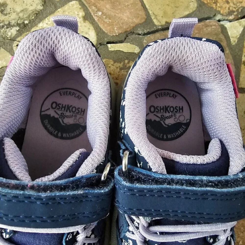 OshKosh B'gosh Toddler Girls' Everplay Sneakers, Purple With Flowers,  Size 5M